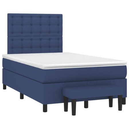 Cama box spring con colchón tela azul 120x190 cm de , Camas y somieres - Ref: Foro24-3270389, Precio: 436,29 €, Descuento: %