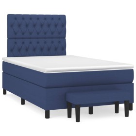 Box spring bed with blue fabric mattress 120x190 cm by , Beds and slatted bases - Ref: Foro24-3270382, Price: 472,99 €, Disco...