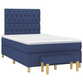 Cama box spring con colchón tela azul 120x190 cm de , Camas y somieres - Ref: Foro24-3270431, Precio: 476,99 €, Descuento: %