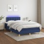 Box spring bed with mattress and LED lights, blue fabric, 120x190 cm. by , Beds and slatted bases - Ref: Foro24-3270122, Pric...