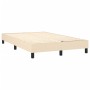 Boxspringbett mit Matratze und LED-Lichtern, cremefarbenem Stoff, 120x190 cm. von , Betten und Lattenroste - Ref: Foro24-3270...