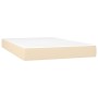 Boxspringbett mit Matratze und LED-Lichtern, cremefarbenem Stoff, 120x190 cm. von , Betten und Lattenroste - Ref: Foro24-3270...