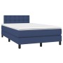 Cama box spring con colchón y luces LED tela azul 120x190 cm de , Camas y somieres - Ref: Foro24-3270073, Precio: 377,57 €, D...