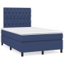 Box spring bed with mattress and LED lights, blue fabric, 120x190 cm. by , Beds and slatted bases - Ref: Foro24-3270224, Pric...