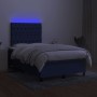 Cama box spring con colchón y luces LED tela azul 120x190 cm de , Camas y somieres - Ref: Foro24-3270224, Precio: 436,52 €, D...