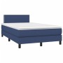 Box spring bed with mattress and LED lights, blue fabric, 120x190 cm. by , Beds and slatted bases - Ref: Foro24-3270038, Pric...