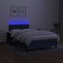 Box spring bed with mattress and LED lights, blue fabric, 120x190 cm. by , Beds and slatted bases - Ref: Foro24-3270038, Pric...