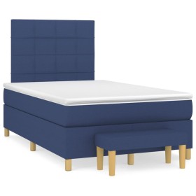 Box spring bed with blue fabric mattress 120x190 cm by , Beds and slatted bases - Ref: Foro24-3270410, Price: 443,74 €, Disco...