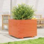 Solid pine wood planter in brown wax 60x60x49.5 cm by , Pots and planters - Ref: Foro24-3282521, Price: 153,99 €, Discount: %