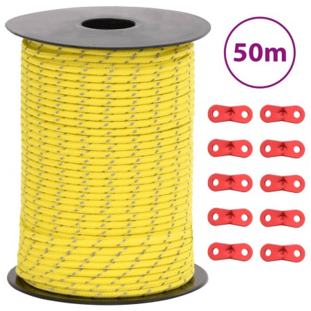 Wind rope with reflective strips and tensioners 50 m 3 mm by , Tent Accessories - Ref: Foro24-4008121, Price: 12,21 €, Discou...