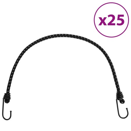 Elastic cords with reflective strips and hooks 25 units 59 cm by , Tent Accessories - Ref: Foro24-4008149, Price: 34,58 €, Di...