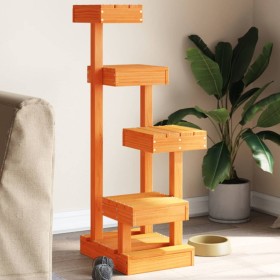 Solid pine wood cat tree in brown wax, 45.5x49x103 cm by , Cat furniture - Ref: Foro24-847132, Price: 81,65 €, Discount: %