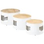 High bar tables in drum shape, set of 3, made of solid rough mango wood. by , Side tables - Ref: Foro24-358934, Price: 214,99...