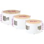 High bar tables in drum shape, set of 3, made of solid rough mango wood. by , Side tables - Ref: Foro24-358934, Price: 214,99...