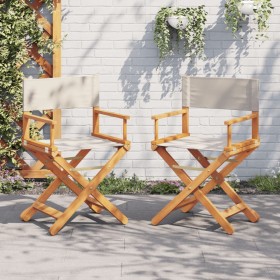 Folding garden chairs 2 units, white cream fabric by , Garden chairs - Ref: Foro24-365835, Price: 130,80 €, Discount: %