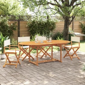 Folding garden chairs 4 units, cream white fabric by , Garden chairs - Ref: Foro24-3208910, Price: 255,99 €, Discount: %