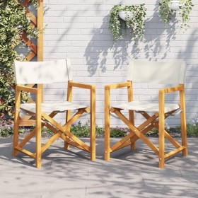 Folding garden chairs 2 units, white cream fabric by , Garden chairs - Ref: Foro24-365837, Price: 105,99 €, Discount: %