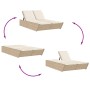 Double sun lounger with beige synthetic rattan cushions by , Loungers - Ref: Foro24-368183, Price: 293,68 €, Discount: %