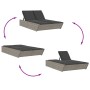 Double sun lounger with gray synthetic rattan cushions by , Loungers - Ref: Foro24-368181, Price: 293,68 €, Discount: %