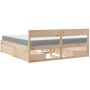 Bed with drawers and pine wood mattress, brown wax, 200x200 cm. by , Beds and slatted bases - Ref: Foro24-3281886, Price: 668...