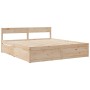 Cama con cajones y colchón madera pino marrón cera 200x200 cm de , Camas y somieres - Ref: Foro24-3281886, Precio: 656,38 €, ...