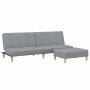 Sofá cama de 2 plazas con taburete tela gris claro de , Sofás - Ref: Foro24-3258138, Precio: 290,25 €, Descuento: %