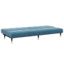 Sofá cama de 2 plazas con taburete terciopelo azul de , Sofás - Ref: Foro24-3258144, Precio: 308,70 €, Descuento: %