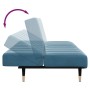 Sofá cama de 2 plazas con taburete terciopelo azul de , Sofás - Ref: Foro24-3258144, Precio: 308,70 €, Descuento: %