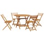 Set de comedor de jardín 5 pzas tela madera maciza beige de , Conjuntos de jardín - Ref: Foro24-3281775, Precio: 259,97 €, De...