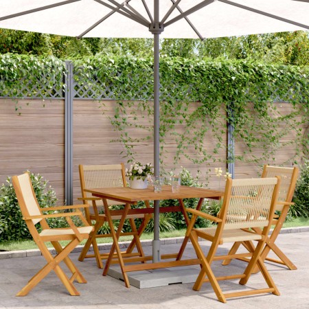 5-piece garden dining set made of solid wood and polypropylene in beige color. by , Garden sets - Ref: Foro24-3281831, Price:...