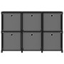 Estantería de 6 cubos con cajas de tela negro 103x30x72,5 cm de vidaXL, Librerías y estanterías - Ref: Foro24-322607, Precio:...