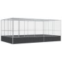 Birdcage with silver-colored steel extension 518x307x212 cm by , Feet and bird cages - Ref: Foro24-3214277, Price: 822,93 €, ...