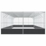 Aviary with silver steel extension 1246x414x212 cm by , Feet and bird cages - Ref: Foro24-3214282, Price: 1,00 €, Discount: %