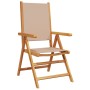 Reclining garden chairs 8 units solid wood and taupe fabric by , Garden chairs - Ref: Foro24-3214546, Price: 570,24 €, Discou...