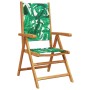 Reclining garden chairs, set of 4, made of solid wood and green fabric. by , Garden chairs - Ref: Foro24-3214550, Price: 285,...