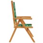 Reclining garden chairs, set of 4, made of solid wood and green fabric. by , Garden chairs - Ref: Foro24-3214550, Price: 285,...