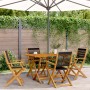 Reclining garden chairs 4 pcs solid acacia wood black by , Garden chairs - Ref: Foro24-3214565, Price: 282,97 €, Discount: %