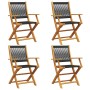 Reclining garden chairs 4 pcs solid acacia wood black by , Garden chairs - Ref: Foro24-3214565, Price: 282,97 €, Discount: %