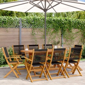 Reclining garden chairs 8 pcs solid acacia wood black by , Garden chairs - Ref: Foro24-3214567, Price: 559,12 €, Discount: %