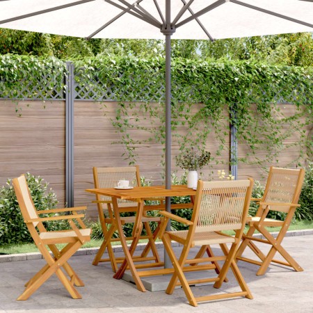 Folding garden chairs 4 pcs solid acacia wood beige by , Garden chairs - Ref: Foro24-3214571, Price: 284,18 €, Discount: %