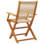 Folding garden chairs 4 pcs solid acacia wood beige by , Garden chairs - Ref: Foro24-3214571, Price: 284,18 €, Discount: %