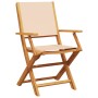 Folding garden chairs 4 pcs solid wood and beige fabric by , Garden chairs - Ref: Foro24-3214584, Price: 366,99 €, Discount: %