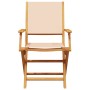 Folding garden chairs 4 pcs solid wood and beige fabric by , Garden chairs - Ref: Foro24-3214584, Price: 366,99 €, Discount: %