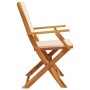 Folding garden chairs 4 pcs solid wood and beige fabric by , Garden chairs - Ref: Foro24-3214584, Price: 366,99 €, Discount: %