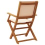 Folding garden chairs 4 pcs solid wood and beige fabric by , Garden chairs - Ref: Foro24-3214584, Price: 366,99 €, Discount: %