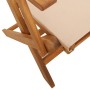 Folding garden chairs 4 pcs solid wood and beige fabric by , Garden chairs - Ref: Foro24-3214584, Price: 366,99 €, Discount: %