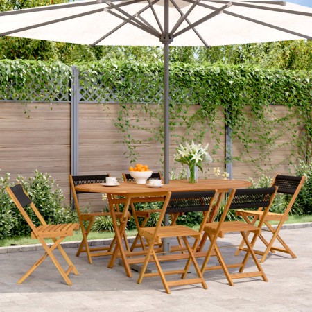 Reclining garden chairs 6 pcs solid acacia wood black by , Garden chairs - Ref: Foro24-3214602, Price: 249,99 €, Discount: %