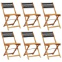 Reclining garden chairs 6 pcs solid acacia wood black by , Garden chairs - Ref: Foro24-3214602, Price: 251,09 €, Discount: %