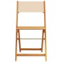 Folding garden chairs 8 pcs solid wood and beige fabric by , Garden chairs - Ref: Foro24-3214621, Price: 324,23 €, Discount: %