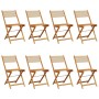 Folding garden chairs 8 pcs solid acacia wood beige by , Garden chairs - Ref: Foro24-3214609, Price: 349,40 €, Discount: %